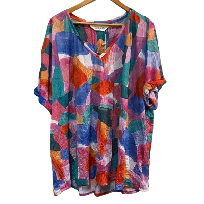 BNWT Virtuelle Womens  Size 24 V-Neck Top Multicoloured 
