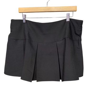 Ally Womens Black  Box Pleat Skort Size 16