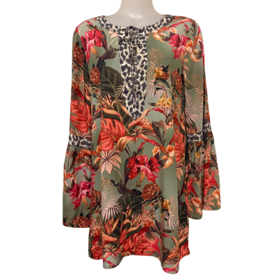 Kachel  Tunic Style Top or Short DressFloral  Size L 