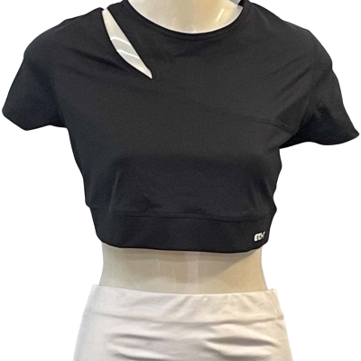Echt Womens Size XXL Cropped Gym Top Black