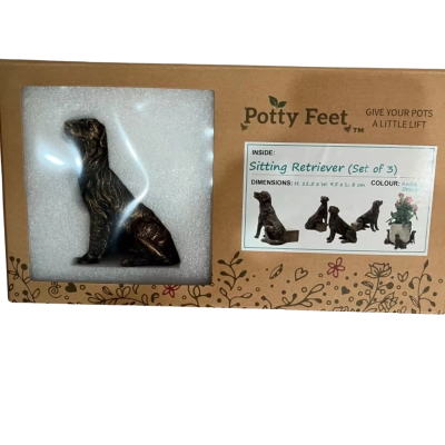 POTTY FEET Sitting Retriever Set 0f 3