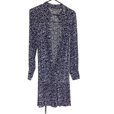 Sussan Womens  Size 10 Long Sleeve Dress / Midi Dress Black  / Floral / Purple 