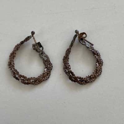 Stainless Steel Chain Hoop Earrings 