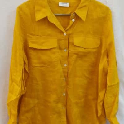 Sussan Womens  Size 12 Long Sleeve Shirt Yellow 