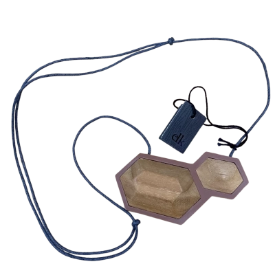 ELK Wooden Honeycomb Shaped Necklace