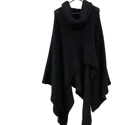  Sarah Pacini Womens  Size One Size Poncho Black  