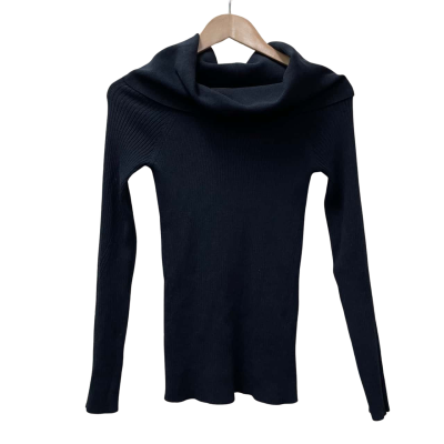 BNWT Country Road Womens Size XS Black Off Shoulder Knit Top 