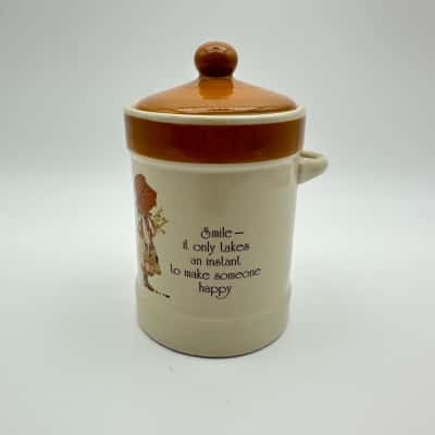Vintage Holly Hobbie Country Living Sugar Jar