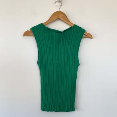 Portmans Sea Green Ripped Sleeveless Top  Size M 