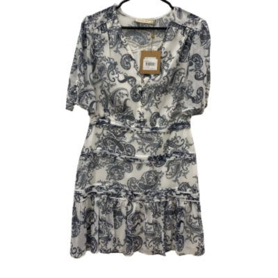 Stevie May Womens  Size S Midi Dress Grey / Pattern / White 