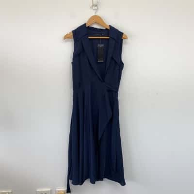Portmans Navy Blue Sleeveless Midi Dress  Size 10 