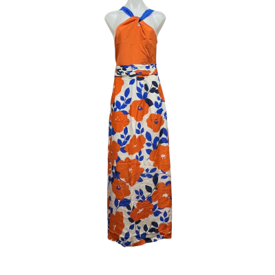 Katherine Womens 100% Silk Size 14 Cocktail Dress Multicoloured / Pattern 