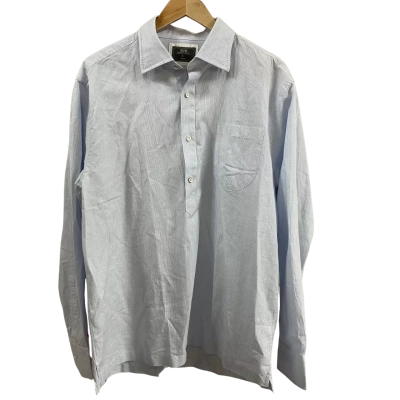 M.J. Bale Mens  Size L Caloundra Micro Stripe Shirt Sky White