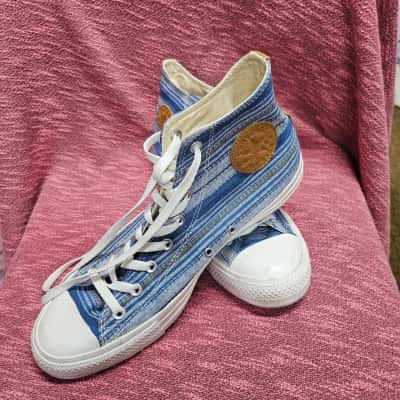 Converse Unisex Blue Striped Sneakers, Mens Size 12, Womens Size 14