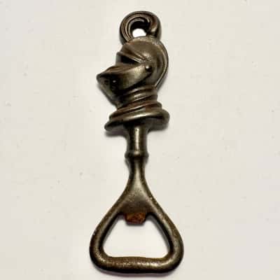 Vtg. Knights Head Solid Metal Bottle Opener