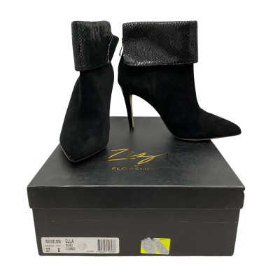 Florsheim Zizi Women's Size 37 Leather Boots Pointed Toe Pencil Heels Black  