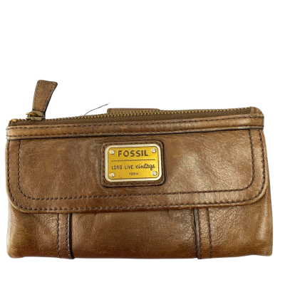 Vintage 1954 Fossil Brown Leather Wallet 
