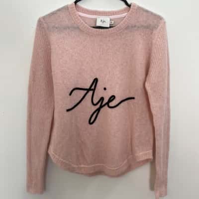 Aje size XS soft ALPACA Blend Pink Jumper
