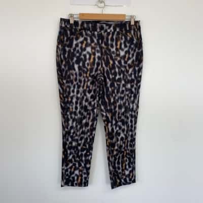 David Lawrence Grey Black Animal Print Pants  Size 10 
