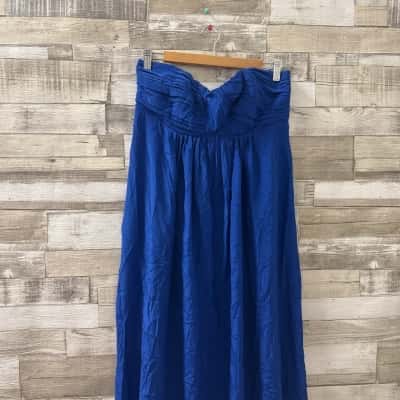 Saba Dark Blue Long Strapless Dress