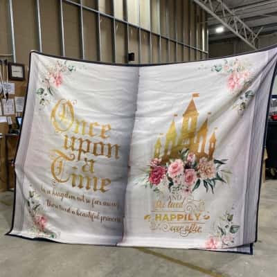 Themed wedding backdrop 