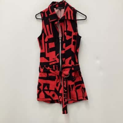 BAM BAM Womens  Size S  Playsuit  red and black print