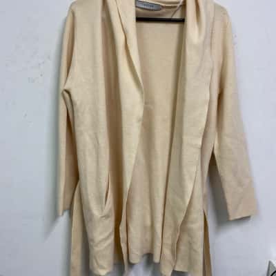 Oroton Womens  Size M Merino Wool Cardigan Beige  
