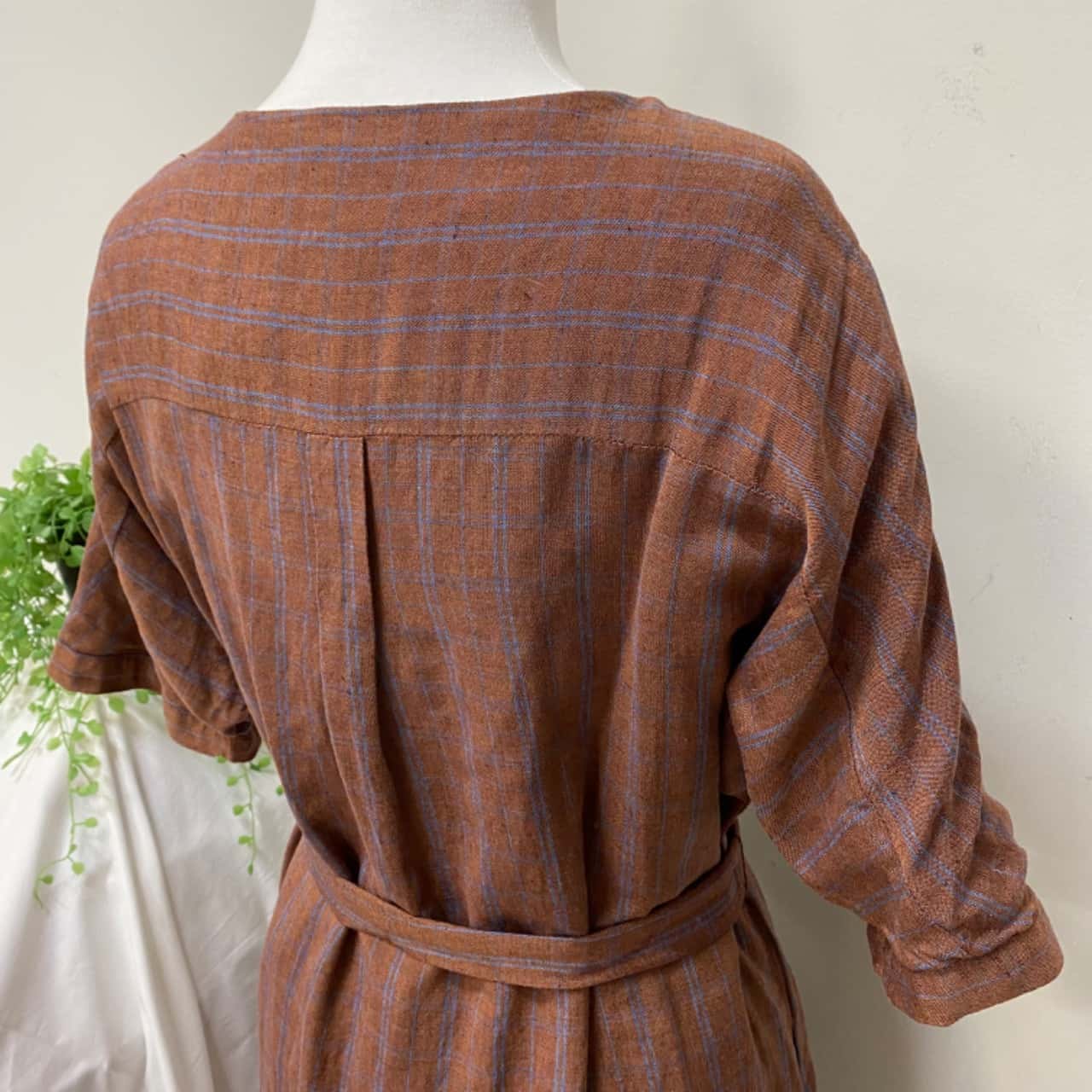 linen dress natural Midi Swing Linen Dress Natural