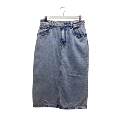 DECJUBA Denim Light Wash Midi Skirt Size 10 High Waisted