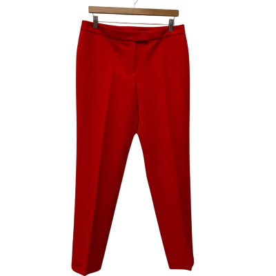 AK Anne Klein Womens  Size 12 Straight Leg Pants Red 