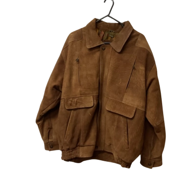 Mens Real Leather Size XL Leather Jacket Brown 