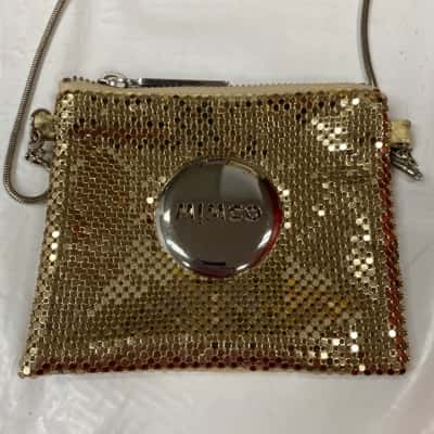 Mimco Womens Mini Mesh Pouch / Shoulder Bag Animal print / Gold / Silver 