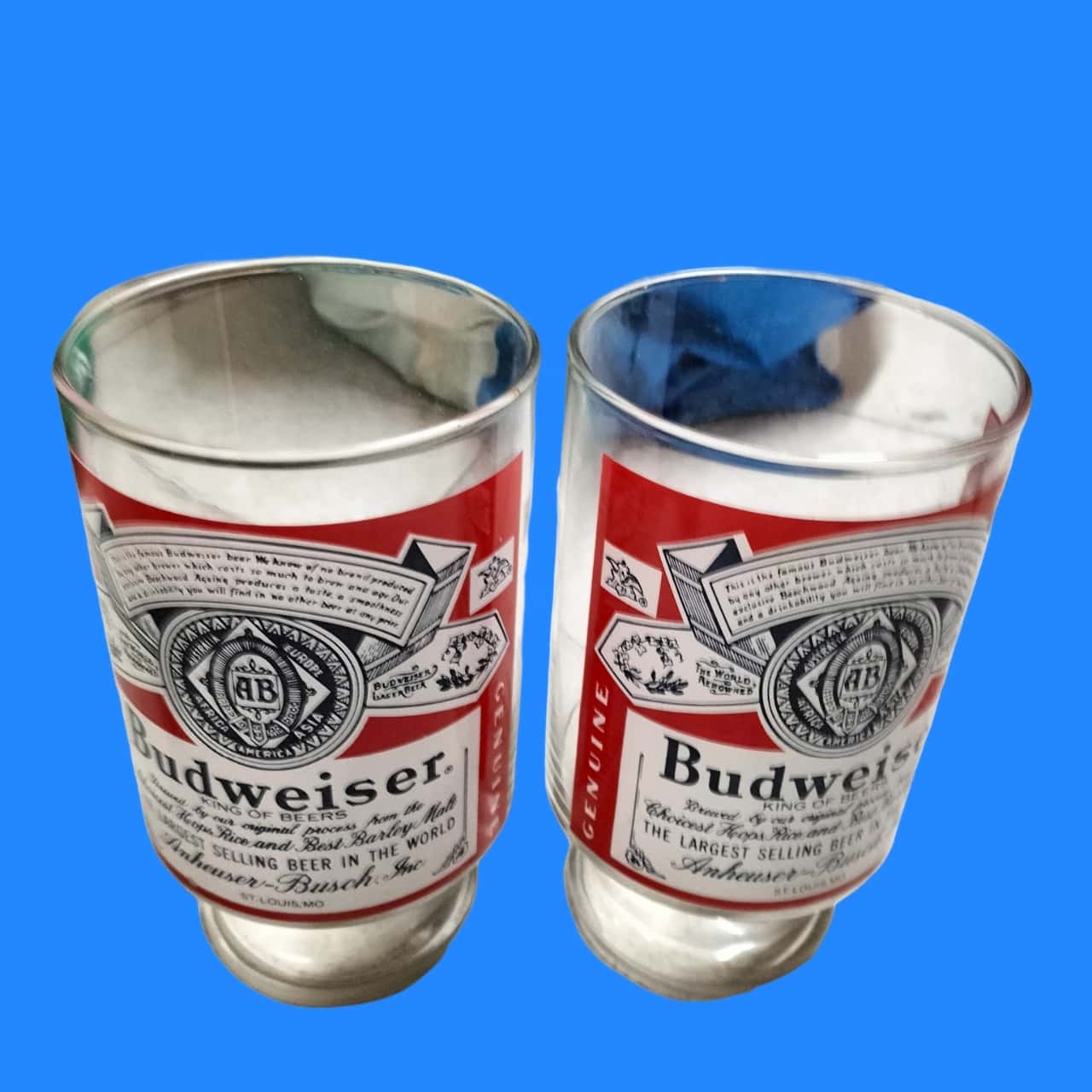 Budweiser Large Drinking Glasses X 2
