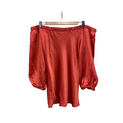 Moss and Spy Womens  Size 8 Silk Off-the-shoulder Top Dark Coral 