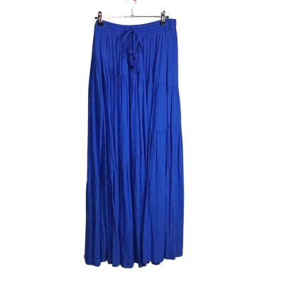 Mister Zimi Womens  Size 12 Cobalt Blue Linen Blend Maxi Skirt 