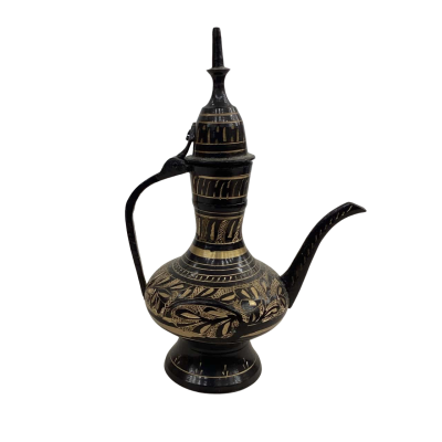 Vintage Brass Etched Miniature Teapot 