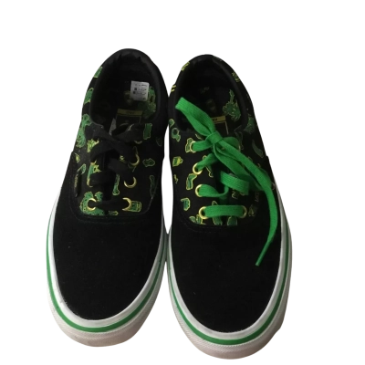 Vans Mens  Size 6 Black and Green Sneakers