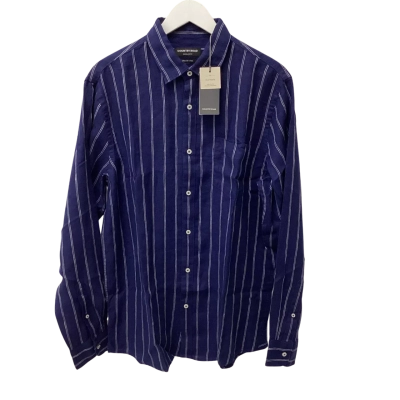 Country Road Mens  Size L Long Sleeve Shirt Blue / White 
