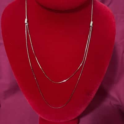  Women's Gold Tone Snake Style Adjustable Chain Necklace 