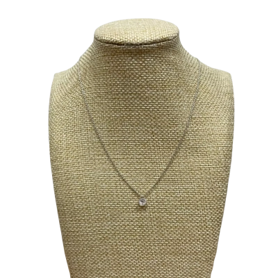  Sterling Silver 925 Fine Chain with Crystal Pendant