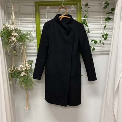 Kookai Womens  70% Wool Size 34 Winter Coat Black  