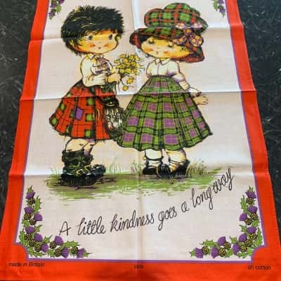 1970's Vista Tea Towel - "A Little Kindness Goes a Long Way"