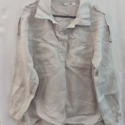 Country Road Womens  Size 12 Long Sleeve Shirt Beige 