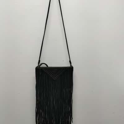 Mimco Womens Black  Cross body bag with fringing