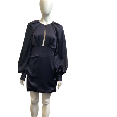 Acler Womens Label Size 12 Split Front Mini Dress Navy 