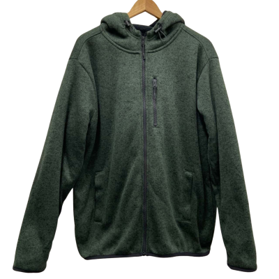 Target Mens  Size XXL Fleece / Front Zipper / Hood Winter Jacket Green-Black RRP $50.00