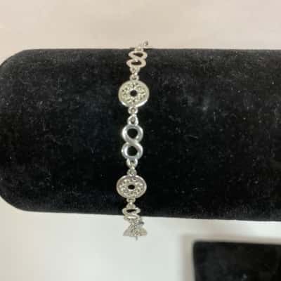 925 Infinity and Circular Filigree Bracelet 