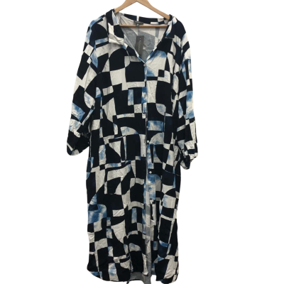 Autograph Womens  Size 30 Long Sleeve Dress Shirt Navy Blue / White BNWT$129