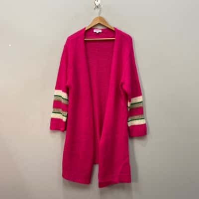 Clarity Womens  Size M Longline Chunky knitted OpennCardigan Pink  