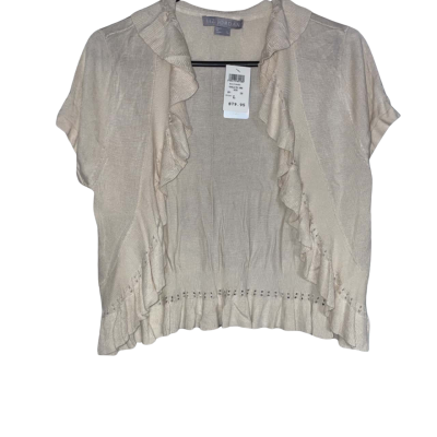 Liz Jordan Women's Size L Cream Frill Shrug Cardi